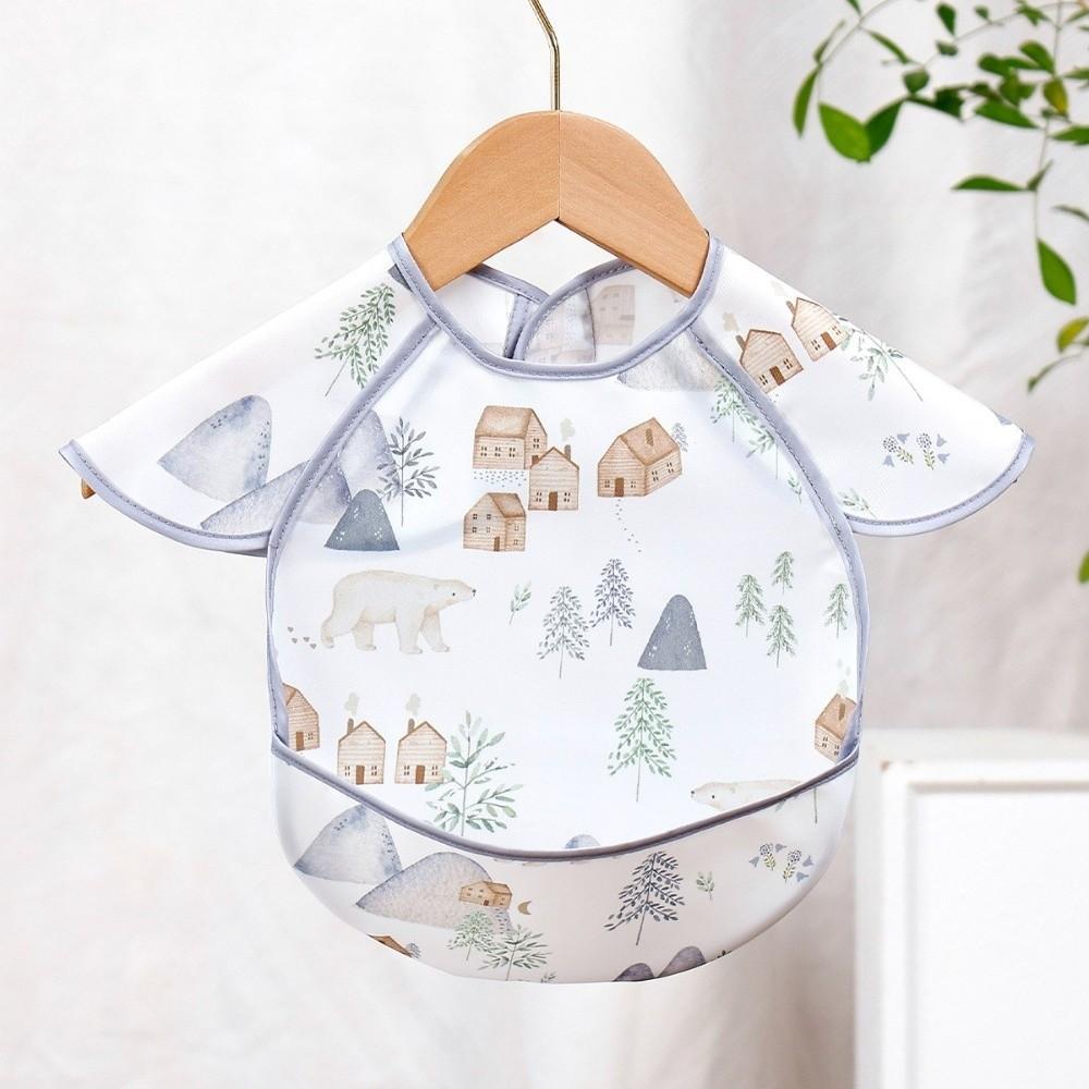 Sleeveless Design Waterproof Baby Bib Oil-resistant Material Full Body Cover Bib  Toddler Feeding