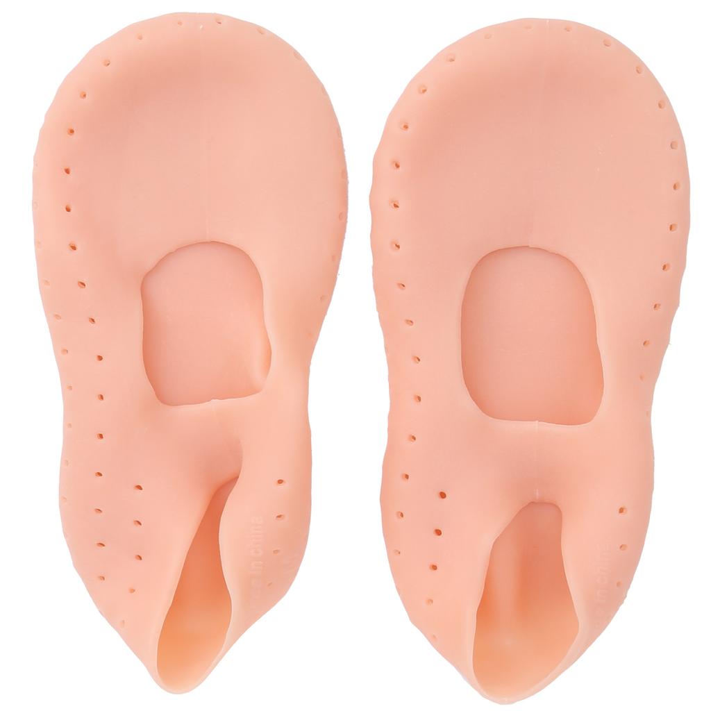 1Pair Foot AntiCracks Protective Silicone Socks Foot Heel Care Moisturizing Protector(L )