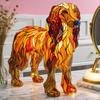 Dog Table Lamp Stained Glass Style Resin Greyhound Night Light 3D Animal-Themed LED Bedside Lamp for Kids' Room Bedroom Decor Dog Lovers Gift