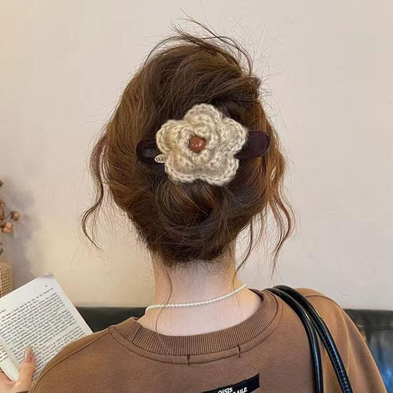 Statement Samt Blume Haarspange Haarnadeln Koreanisch Hinterkopf Haarspangen Haarklammer Haargriff für Frauen Haarschmuck Ornament