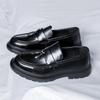 Fashion Spring Men's Black penny loafer Thick soled casual shoes Men's business dress shoes English style men loafers shoes Moccasin