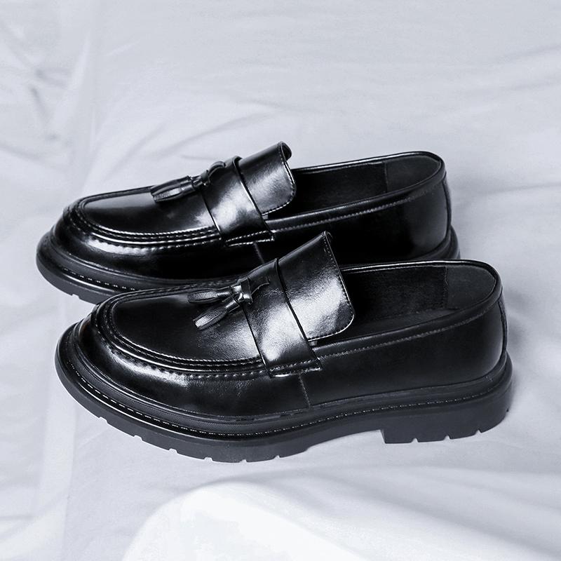 Fashion Spring Men's Black penny loafer Thick soled casual shoes Men's business dress shoes English style men loafers shoes Moccasin