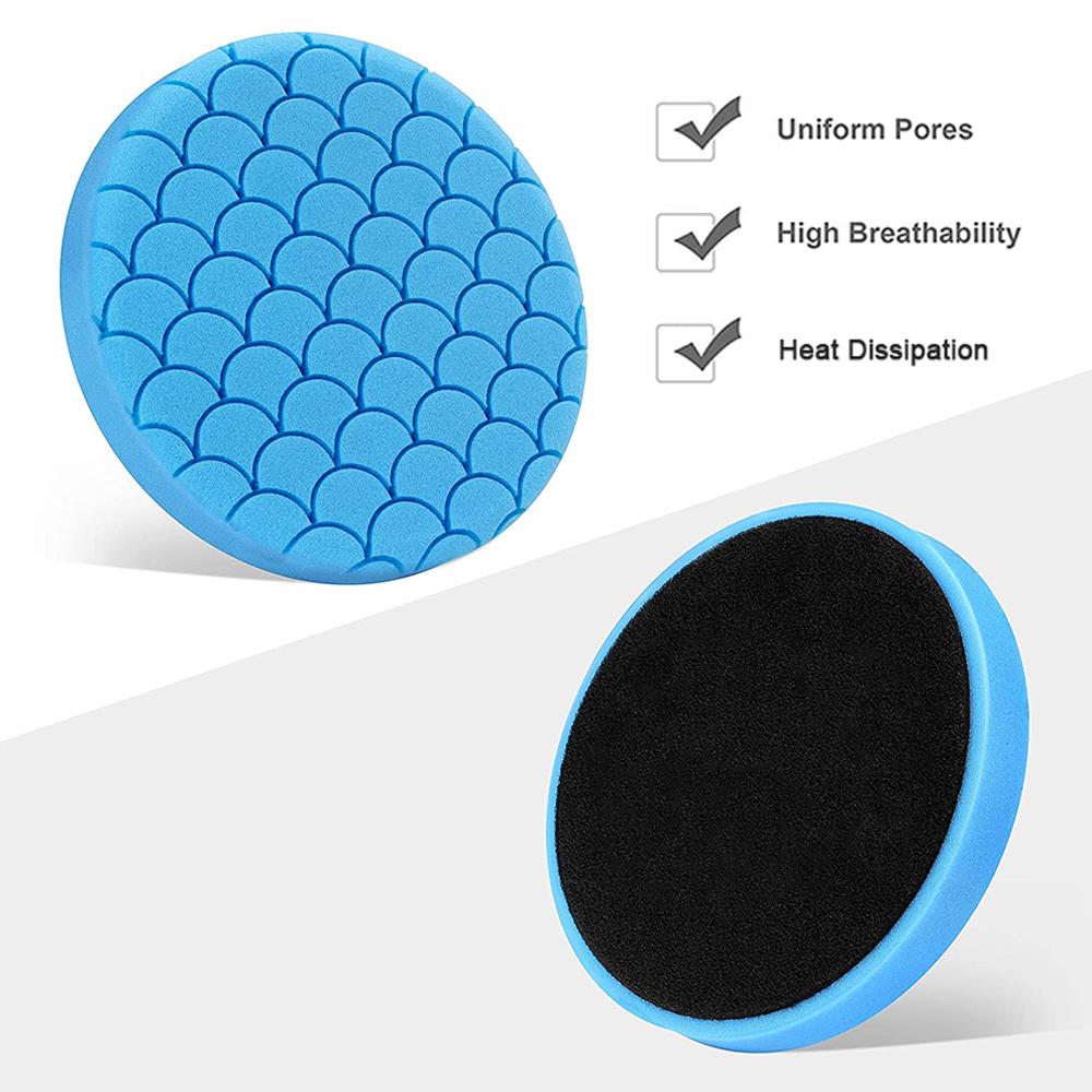 5pcs Polishing Pads Kit 6.5 Inches Car Buffing Sponge for Automobiles Yachts Moderate Scratch Oxidation Defect Removal