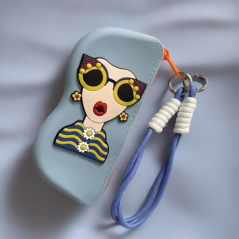 1PC  Colorful Shoulder Strap -  Colors Available, Portable Glasses Storage Bag Silicone Box, 3.15 * 6.70 Inch Waterproof Hanging Glasses Bag