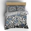 Cartoon Soccer Jersey And Ball Pattern 3Pcs Bedding Set Soft Microfiber Bed Sheet Pillowcase Set For Kids Sports Bedroom