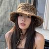 New Fisherman Hat Foldable Women's Letters Leopard Print Rogue Rope Sun Hat Big Brim Summer Outdoor Hiking Hat