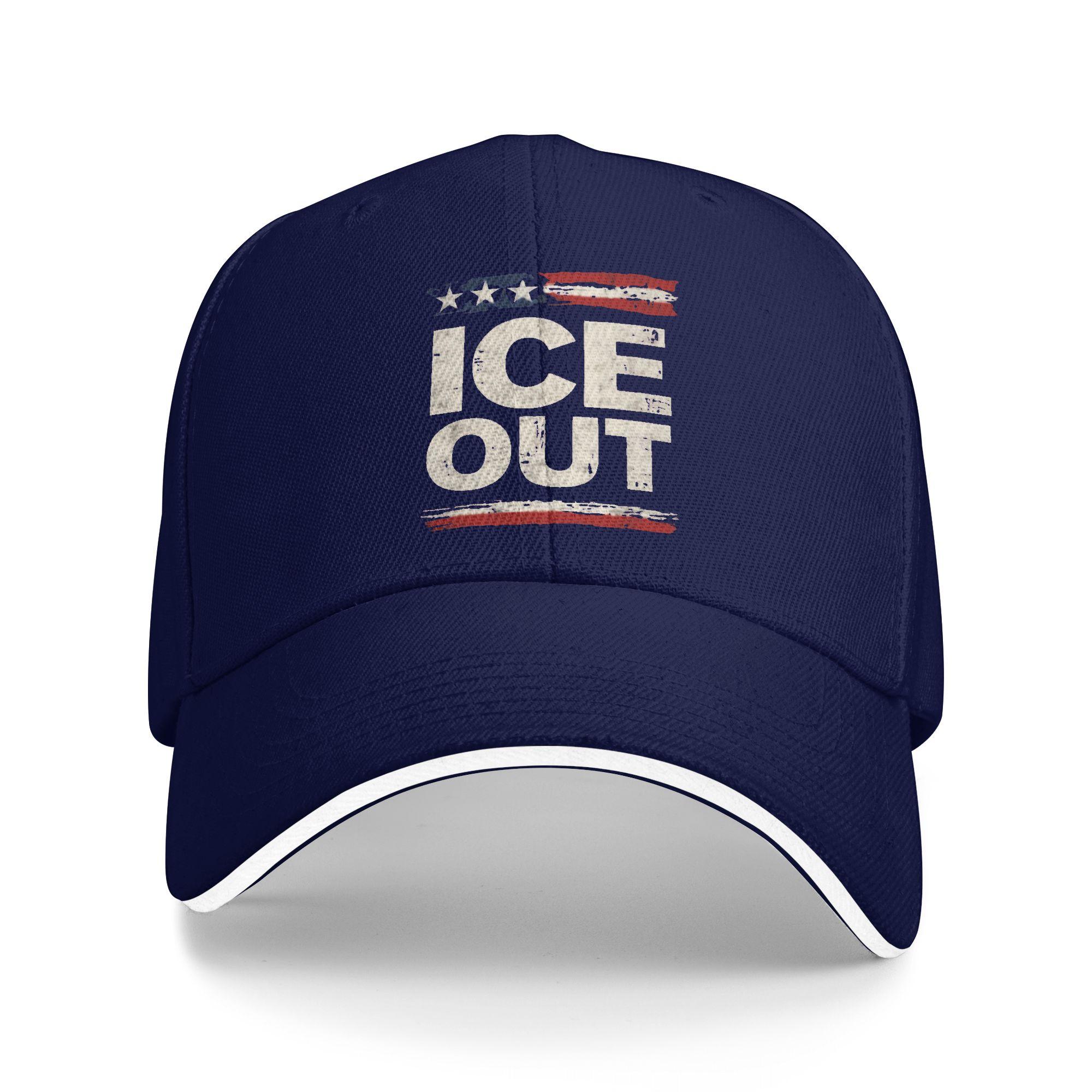 

Retro US Flag Ice Out Baseball Cap Hunting Camping Hot Sale Trucker Hat Men Women y2k Retro Custom DIY Baseball Caps As Picture темно-синього кольору
