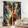 2pcs,Curtains Cute Christmas Deer Present (3) Modern Curtains&Window Treatment Semi-Sheer Curtains Decorations Outdoor Ldeal for