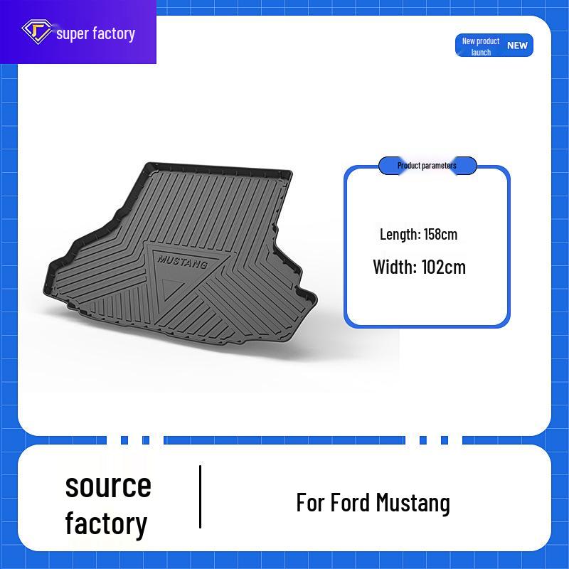 Waterproof, Wear-Resistant Trunk Mat for 15-22 Mustangs - Easy to Clean