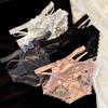 Lace Satin Low Waist Women's Briefs - Sexy French Style with Thin Straps
