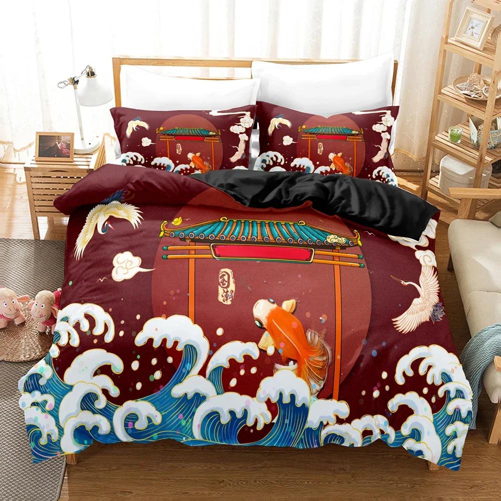

Comforter Good Luck In The Year Of The Tiger Chinese Style Red Green Microfiber Fashion Modern S Comforter (quilt)-EU Single(135*200cm)3pcs