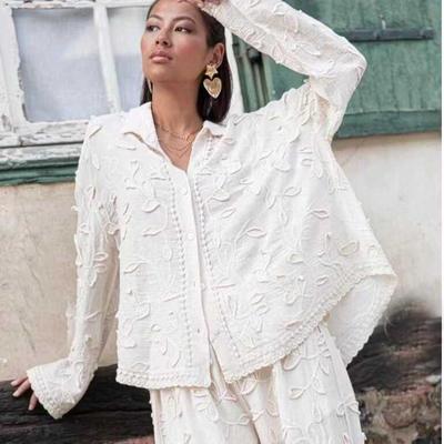DIMANAF 2025 Spring Shirt Women Lace Blouse Short Sleeve Fashion Tops Tees Casual Loose White Tees New
