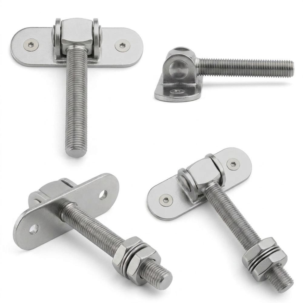 2pcs 1100lbs Load Capacity J Bolt Gate Hinge Rust Resistant Ball Bearing Heavy Duty Hinge Reinforced Structure