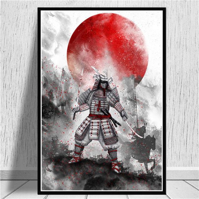 Japansk Zen Ink Målning Konstaffischer Canvastavlor Samurai Kanji Väggkonsttryck Familj Vardagsrum Retro Rum Dekor Väggmålning