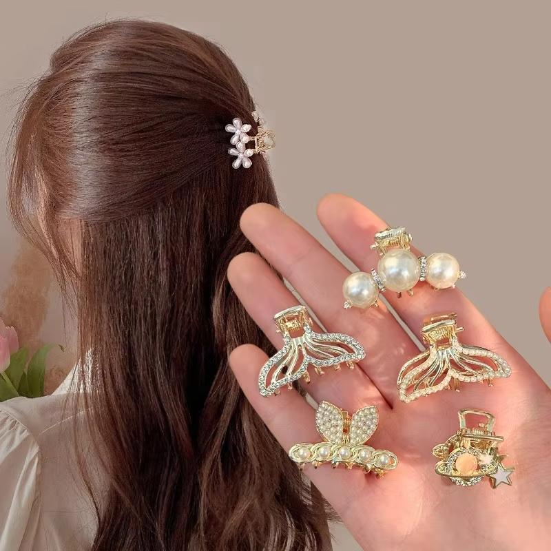 1/4/10PCS alloy rhinestone hair clips, fashionable small grab hair accessories