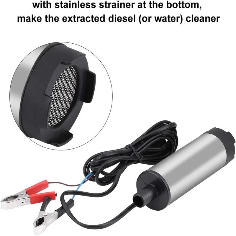 Bomba de transferência de combustível elétrica 12V 38mm, nova, transferência de óleo e água, reabastecimento, bomba submersível, transferência de diesel