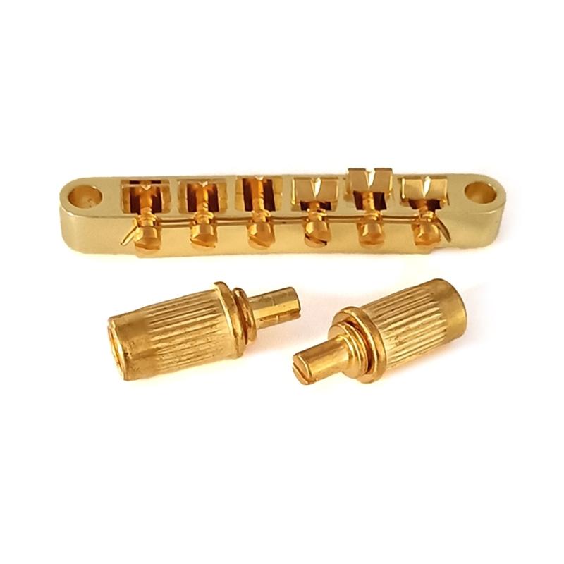 6 String Guitar Roller Saddle Bridge Tailpiece Upper Lower String Bridge with Studs Tune-O-Matic Bridges Replacement