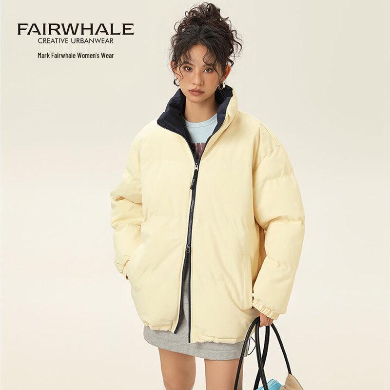 

Mark Fairwhale Women s Stand-Collar Color Block Puffer Jacket L