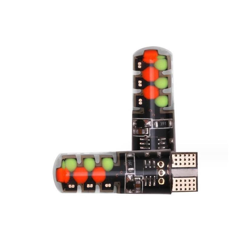 Multicolor Car LED T10 RGB COB Light with Remote Control and Multiple Flashing Modes