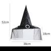 Halloween Witch Hat with Silver Buckle  Veil Kids Adult Cosplay Costume Prop Spooky Party Headwear