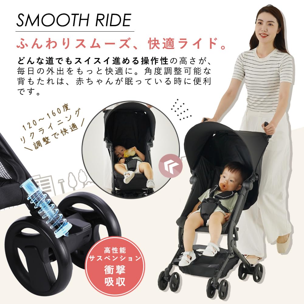 Baby für Babys 0 Monate und enne. Kinderwagen, A-Typ, B-Typ, leicht, kompakt, faltbar, Handgepäck, tragbar, verstellbar, rückwärtsgerichtet, 2 Jahre