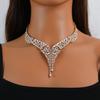 Chic European & American Necklace-Earrings Set: Elegant Bridal Jewelry for Weddings