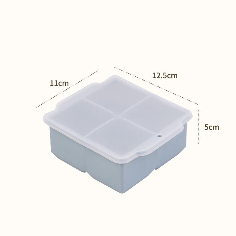 Silikon Große Eiswürfelformen 2 Zoll Große Eiswürfelbehälter Mit Abnehmbarem Deckel BPA-Frei Einfach zu Entnehmen Und Stapelbar Flexible Eiswürfelform