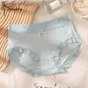 Non-marking Ice Silk Panties Female Mid-waist Comfortable Breathable Girls Raw Lace Panties