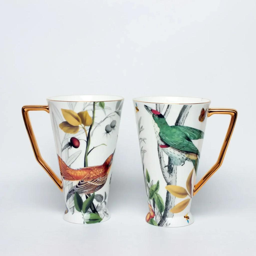 Evropský hrnek Velkoobjemový rohový pohár Hrnky pro páry Šálek na kávu se zlatým okrajem Hrnky Datang Hrnky na kávu