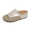 Summer breathable soft-soled outer wear Roman shoes fashionable casual weaving hollow hole to increase height fashionable cool slippers women