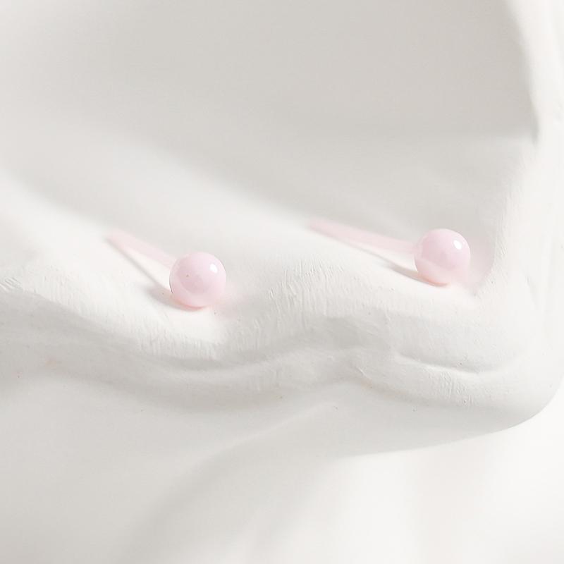 Bioceramic 4MM Bead Mini Stud Earrings For Women Jewelry Allergy Prevention Piercing Ear Hole Accessory