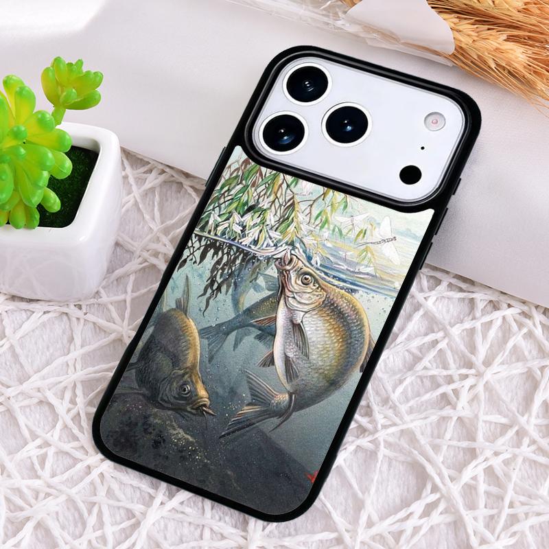 Carp Fishing Fish soft Phone Case for iPhone 17 Air 16 15 11 12 14 13 Pro Max Shockproof Cover