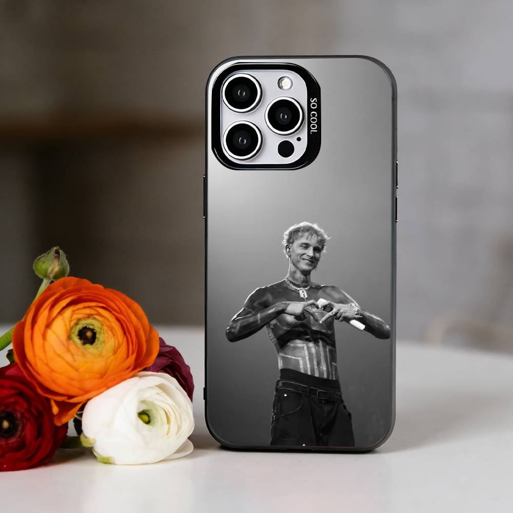 M-MGK Machine Gun Kelly Phone Case For iPhone 17,16,15,14,13,12,11 Plus,Pro Max,XS,Colorful Silver Phone case Funda Cover iPhone17