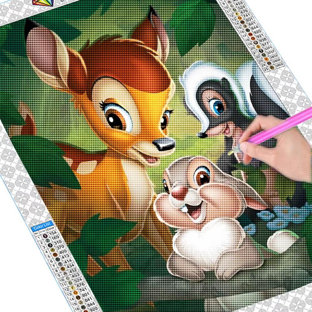 Bambi 5D Diamantové malování Disney Plná diamantová výšivka Kreslené DIY kamínkové obrázky Sady křížového stehu Řemesla Domácí dekorace