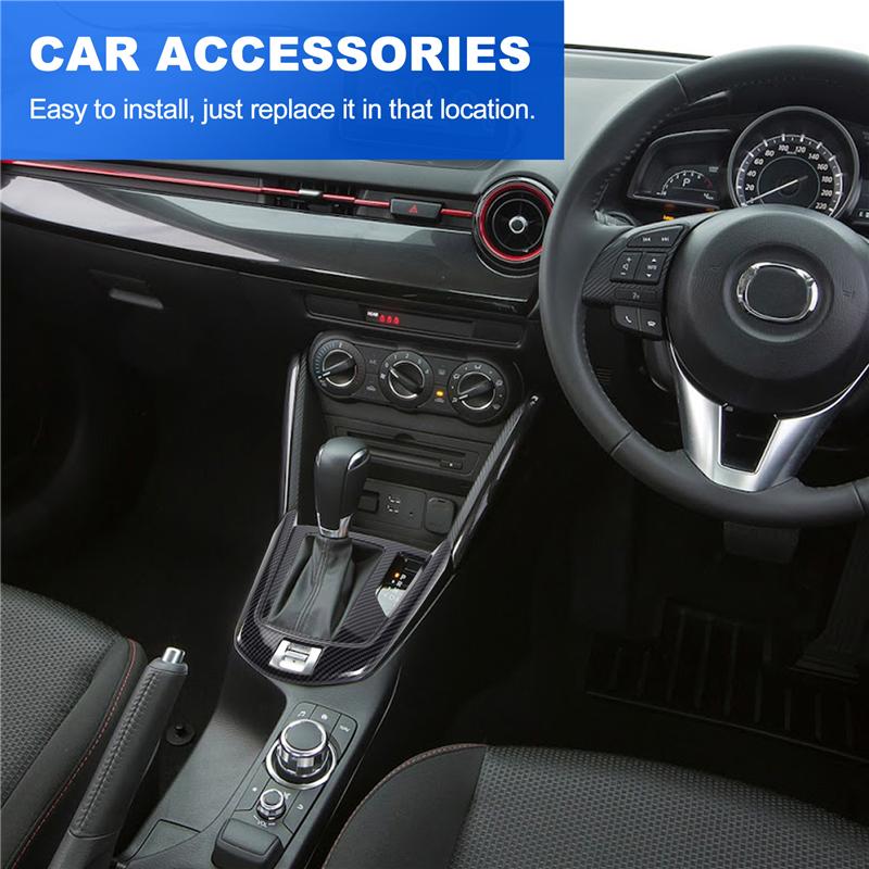 ABS Car Central Gear Shift Knob Panel Frame Cover Trim Car Styling For Mazda 2 20-21 CX-3 15-21 RHD-M53K