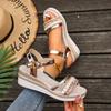 Fashion 2025Vintage Fringe Platform Sandals for Women Casual Brown Wedge   Summer Buckle Decor Weightlight Flat Sandalias Mujer