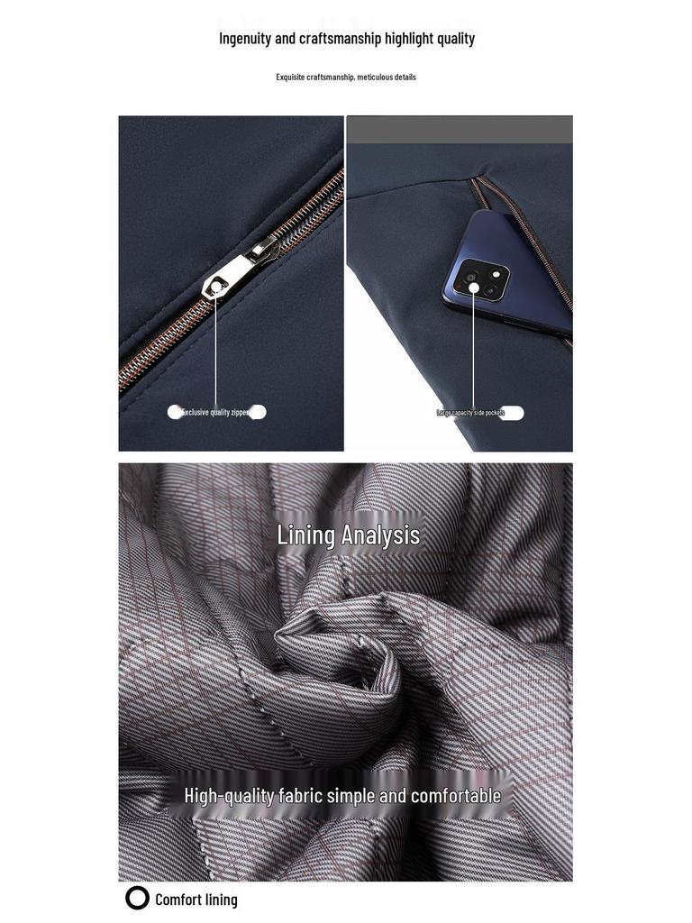 Men's Plus Velvet Thick Cotton Jacket for Autumn/Winter – Middle-aged & Elderly