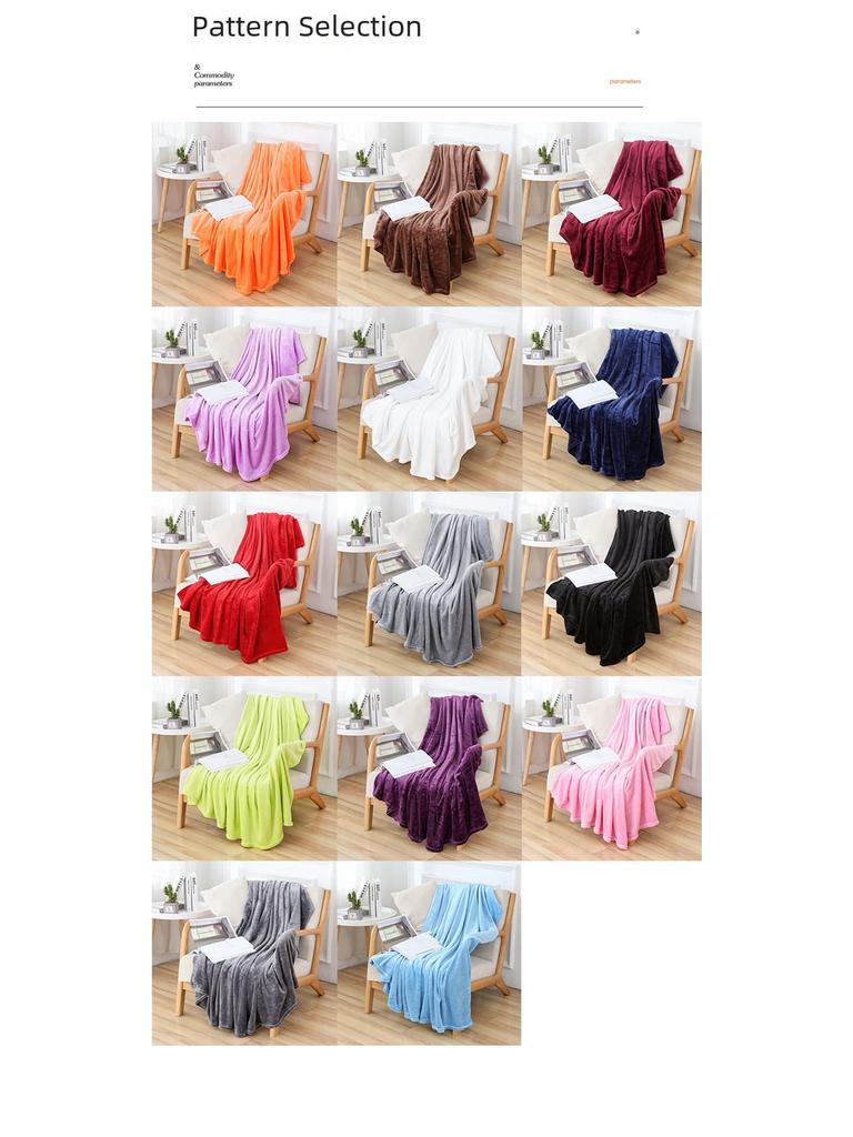 Couverture en flanelle polaire corail unie – Couverture climatisée et cadeau