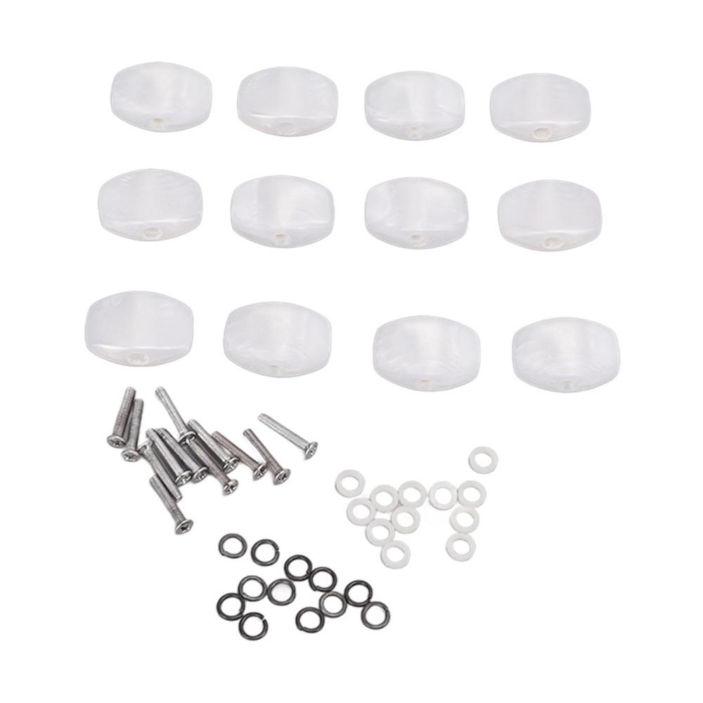 12PCS Plastic Material Machine Head Tuner Screws Washers Included Tuning Key Buttons  For Guitars
