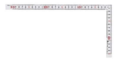 Shinwa Sokutei Curved Ruler, Same Thickness, Front and Back, Masterpiece, White, 30cm, 11100