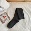 Leg Warmers - Pure Cotton Autumn/winter Mid-length Socks with School-style Vertical Stripes, Slightly Compressive and Slimming, White Long Socks.