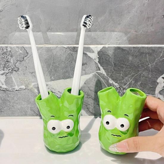 Cartoon Toothbrush Holder Whimsical Bathroom Organizer Funny Resin Toothbrush Stand Compact Shelf Saver for Couples
