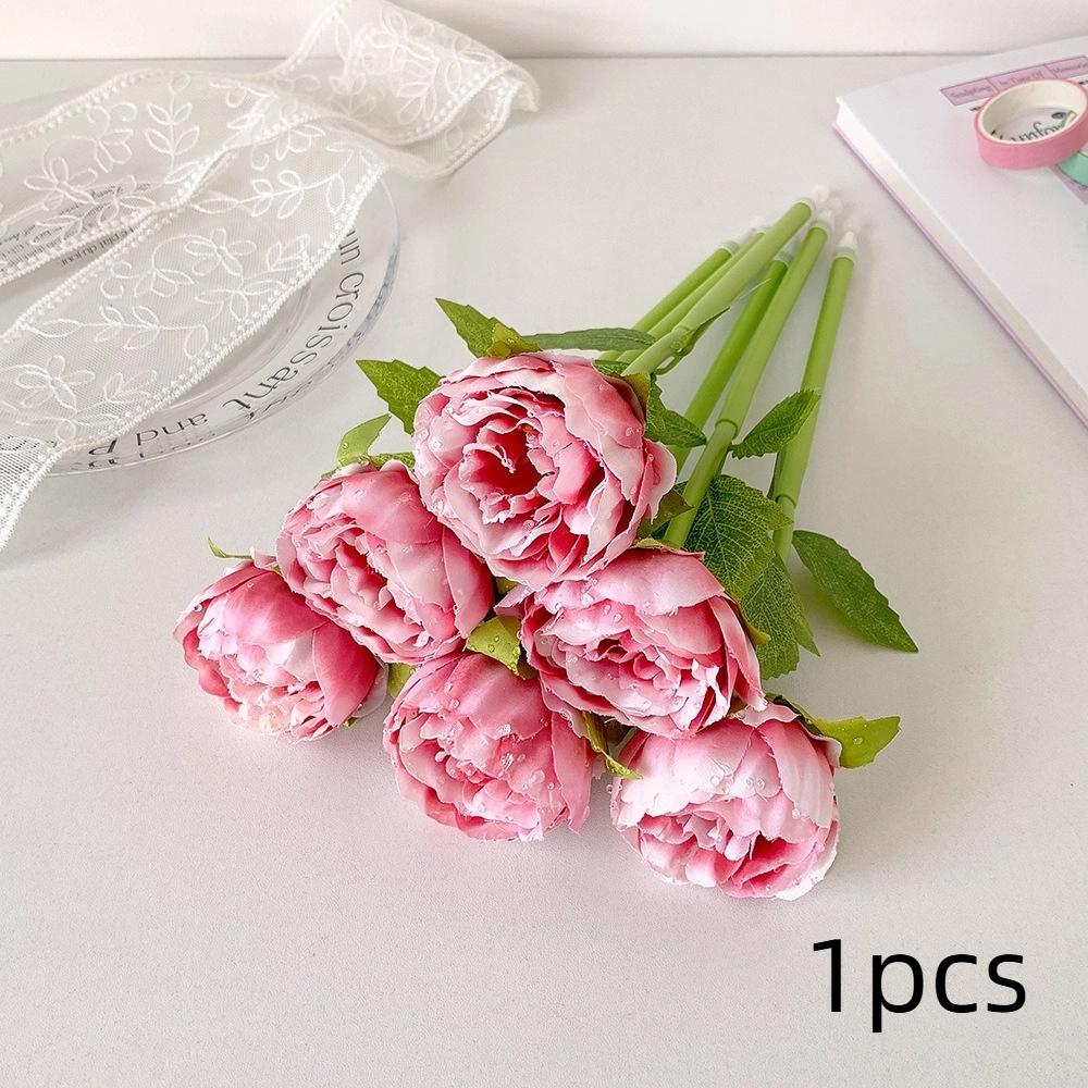 1pcs Smooth Writing Peony Ballpoint Pen Bouquet Simulation Stationery Pen Funny Flower Pen  Gift
