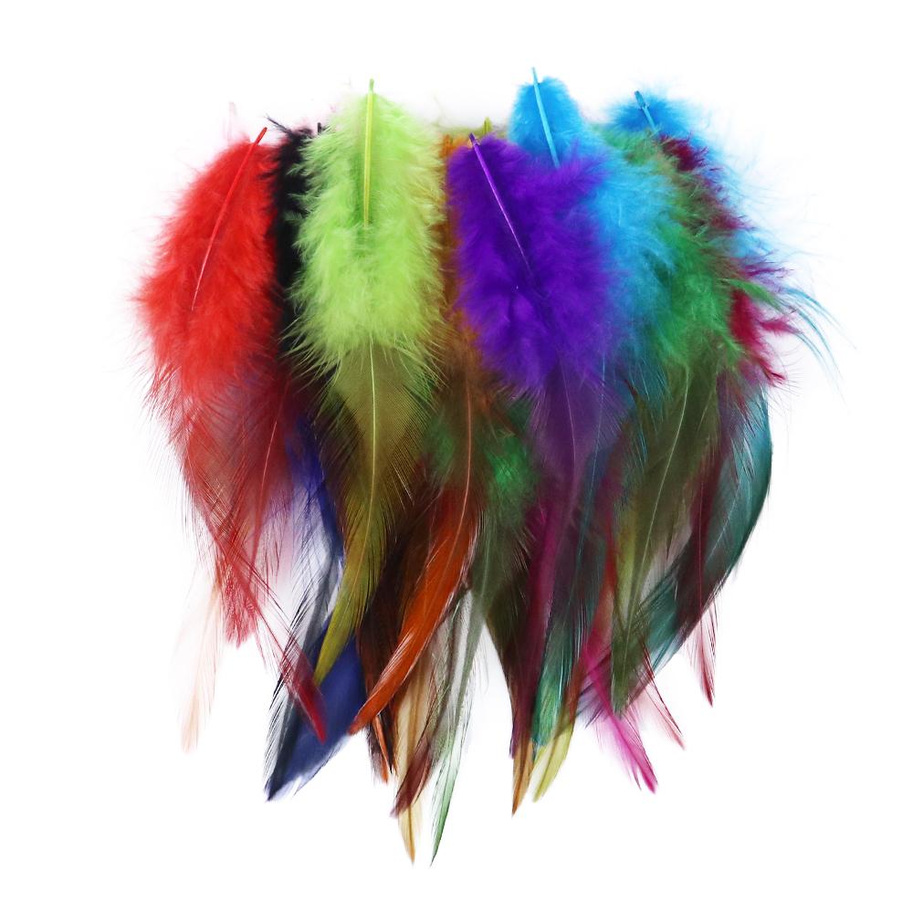 Rooster Feather 3-5inches for Crafts Grizzly Chicken Saddle Fly Tying Feather Dream Cather Jewelry Earring Accessory