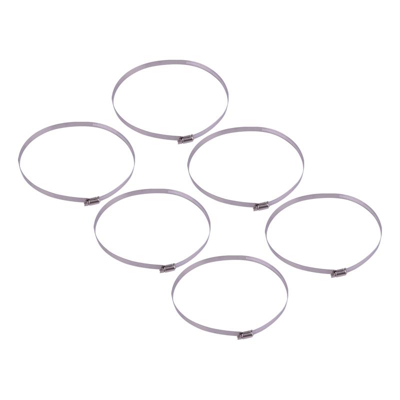 6pcs/set 8inch Adjustable Duct Hose Fixing Clamp Worm Gear Clip Stainless Steel Fit For 194-220mm Car Pipes Silver