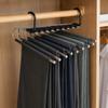 Multi-Tier Pants Hanger with 9 Non-Slip Bars Space Saving Closet Organizer Metal Clothes Rack for Home Use