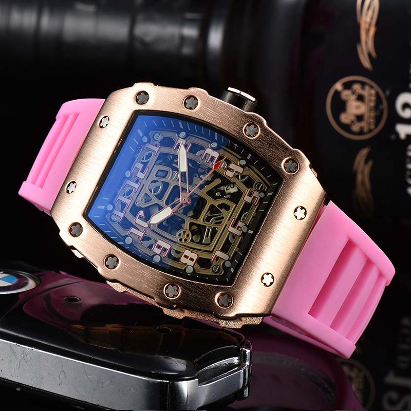 Barrel-Shaped Unisex Quartz Watch with Hollow Non-Mechanical Pointer and Single Calendar