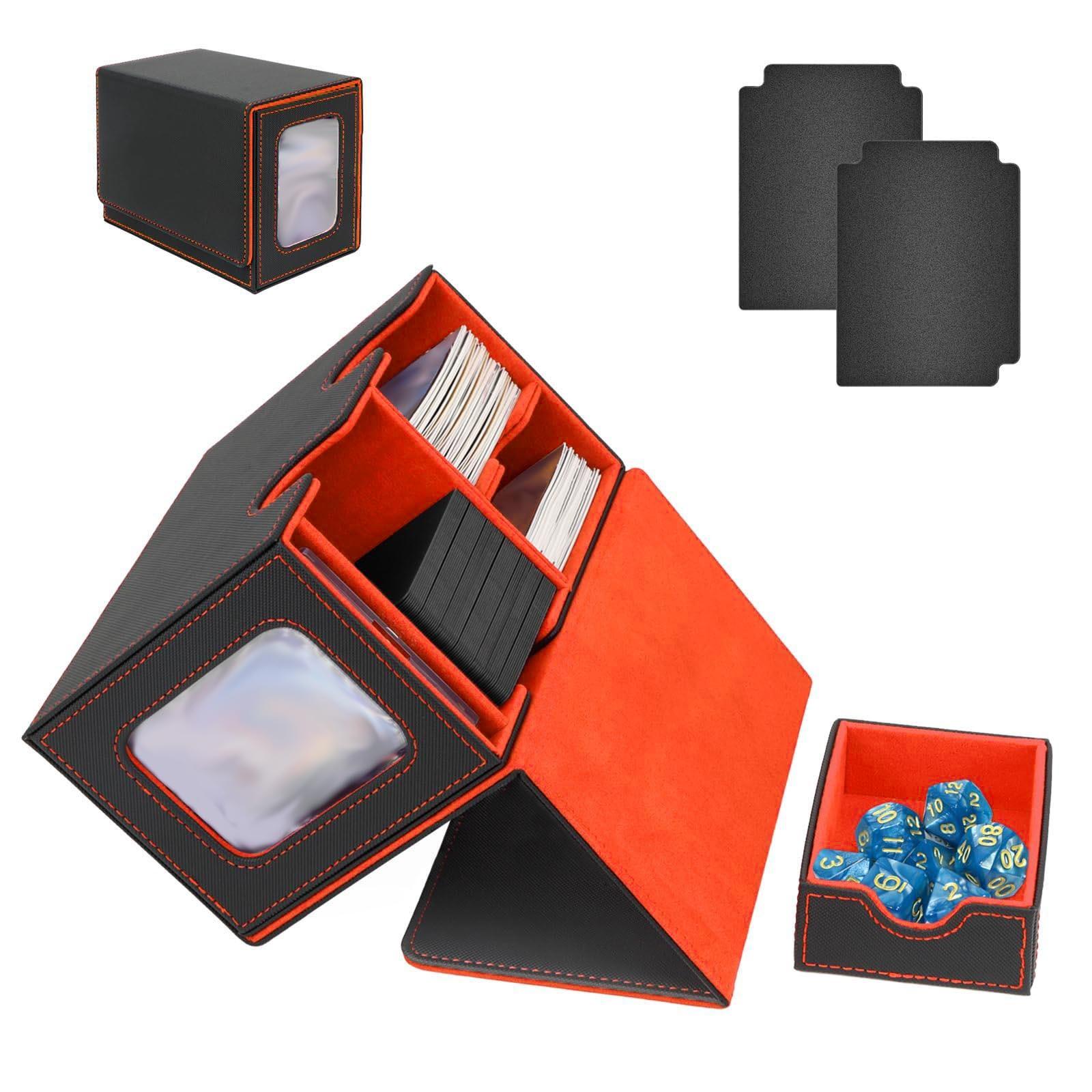 

Коробка для хранения карт из искусственной кожи, ящик для хранения карточек для настольных игр One Size шафрановый