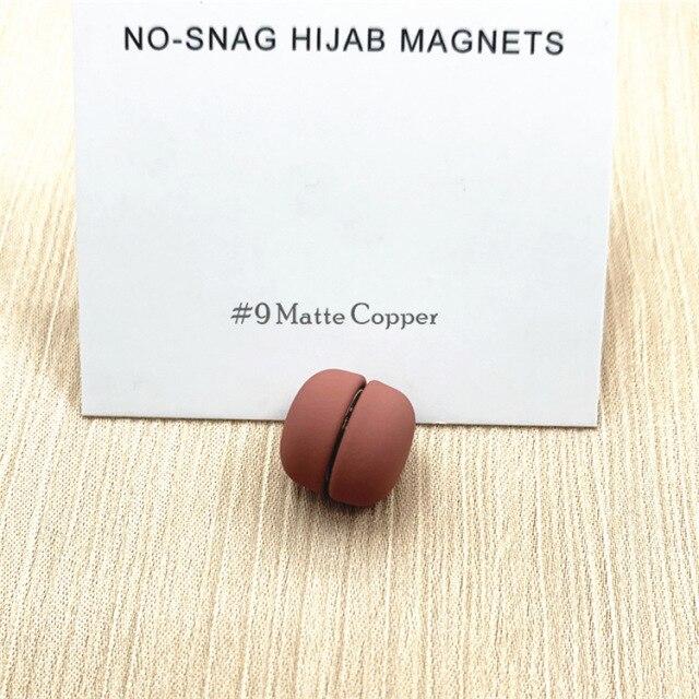 Matte Metall Hijab Schal Magnet Kein Haken Muslimische Frauen Magnetische Hijab Pins Islamische Pinless Sicherheit Kopftuch Broschen Zubehör