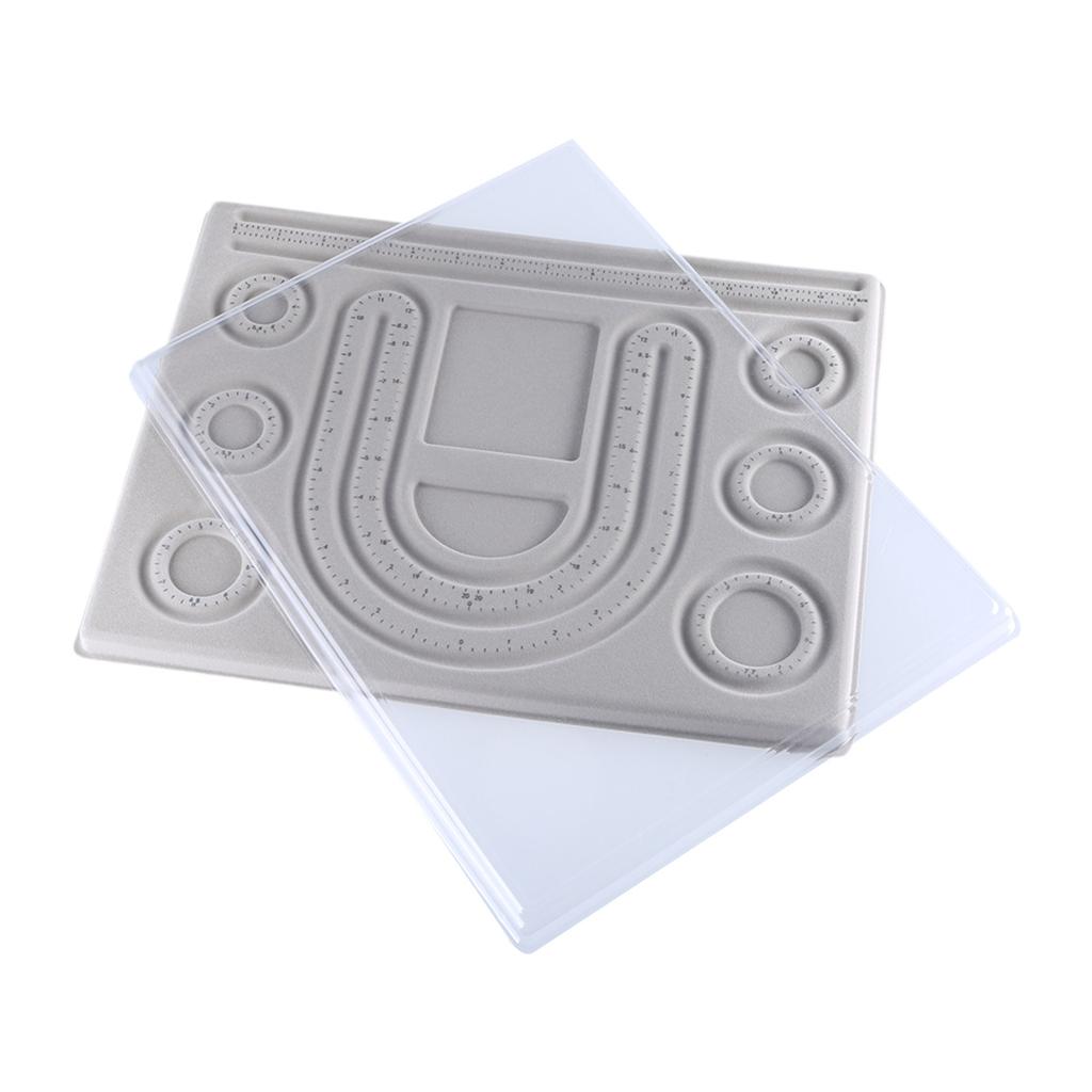 Portable Beading Mat and Tray Chic Jewelry Beading Mats Elegant Grey Flocked Board for Efficient Bead Handling